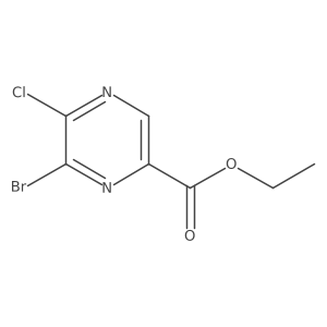 Ethyl 6-bromo-5-chloropyrazine-2-carboxylate结构式