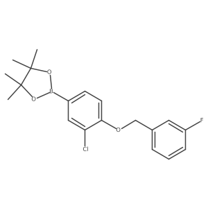 2-[3-Chloro-4-[(3-fluorophenyl)methoxy]phenyl]-4,4,5,5-tetramethyl-1,3,2-dioxaborolane Structure