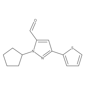1-cyclopentyl-3-(thiophen-2-yl)-1H-pyrazole-5-carbaldehyde结构式