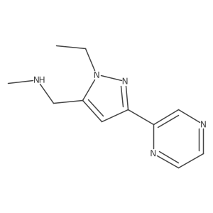 1-(1-ethyl-3-(pyrazin-2-yl)-1H-pyrazol-5-yl)-N-methylmethanamine Structure