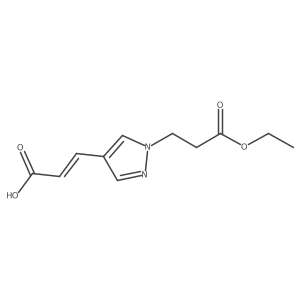 (2E)-3-[1-(3-ethoxy-3-oxopropyl)-1H-pyrazol-4-yl]prop-2-enoic acid Structure