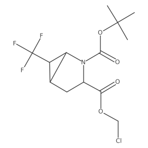 2-tert-butyl 3-chloromethyl (1R,3S,5R,6R)-6-(trifluoromethyl)-2-azabicyclo[3.1.0]hexane-2,3-dicarboxylate Structure