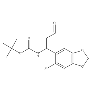 tert-butyl N-[(1R)-1-(6-bromo-1,3-dioxaindan-5-yl)-3-oxopropyl]carbamate Structure
