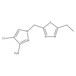 4-chloro-1-[(5-ethyl-1,3,4-thiadiazol-2-yl)methyl]-1H-pyrazol-3-amine Structure