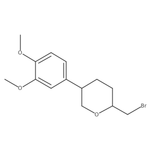 2-(Bromomethyl)-5-(3,4-dimethoxyphenyl)oxane Structure