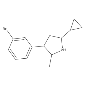 3-(3-Bromophenyl)-5-cyclopropyl-2-methylpyrrolidine结构式