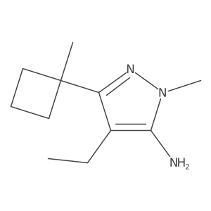 4-ethyl-1-methyl-3-(1-methylcyclobutyl)-1H-pyrazol-5-amine Structure