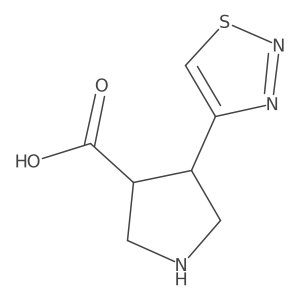 4-(1,2,3-Thiadiazol-4-yl)pyrrolidine-3-carboxylic acid结构式