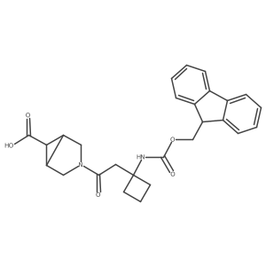 (1R,5S)-3-{2-[1-({[(9H-fluoren-9-yl)methoxy]carbonyl}amino)cyclobutyl]acetyl}-3-azabicyclo[3.1.0]hexane-6-carboxylic acid结构式