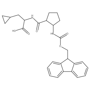 (2S)-3-cyclopropyl-2-{[2-({[(9H-fluoren-9-yl)methoxy]carbonyl}amino)cyclopentyl]formamido}propanoic acid Structure