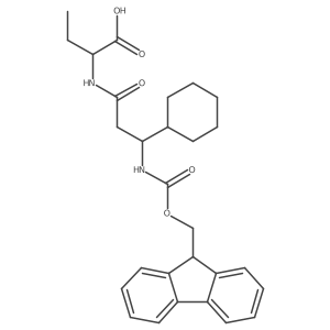 (2S)-2-[3-cyclohexyl-3-({[(9H-fluoren-9-yl)methoxy]carbonyl}amino)propanamido]butanoic acid结构式