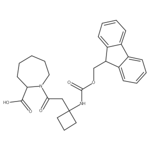 1-{2-[1-({[(9H-fluoren-9-yl)methoxy]carbonyl}amino)cyclobutyl]acetyl}azepane-2-carboxylic acid Structure