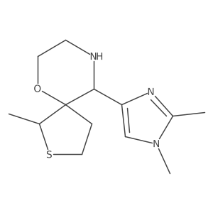 10-(1,2-dimethyl-1H-imidazol-4-yl)-1-methyl-6-oxa-2-thia-9-azaspiro[4.5]decane结构式