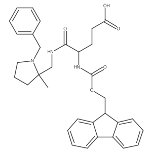 4-{[(1-benzyl-2-methylpyrrolidin-2-yl)methyl]carbamoyl}-4-({[(9H-fluoren-9-yl)methoxy]carbonyl}amino)butanoic acid结构式