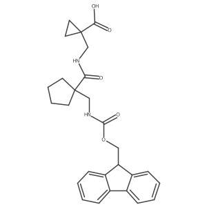 1-[({1-[({[(9H-fluoren-9-yl)methoxy]carbonyl}amino)methyl]cyclopentyl}formamido)methyl]cyclopropane-1-carboxylic acid结构式