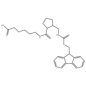 6-({3-[({[(9H-fluoren-9-yl)methoxy]carbonyl}amino)methyl]oxolan-2-yl}formamido)hexanoic acid Structure