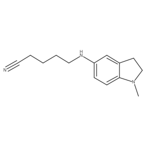 5-[(1-methyl-2,3-dihydro-1H-indol-5-yl)amino]pentanenitrile结构式