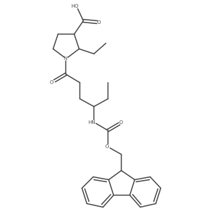2-ethyl-1-[4-({[(9H-fluoren-9-yl)methoxy]carbonyl}amino)hexanoyl]pyrrolidine-3-carboxylic acid Structure