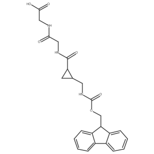 2-[2-({2-[({[(9H-fluoren-9-yl)methoxy]carbonyl}amino)methyl]cyclopropyl}formamido)acetamido]acetic acid Structure