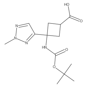 3-{[(tert-butoxy)carbonyl]amino}-3-(2-methyl-2H-1,2,3-triazol-4-yl)cyclobutane-1-carboxylic acid Structure