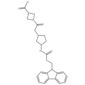 rac-1-{2-[(1R,3S)-3-({[(9H-fluoren-9-yl)methoxy]carbonyl}amino)cyclopentyl]acetyl}azetidine-3-carboxylic acid Structure