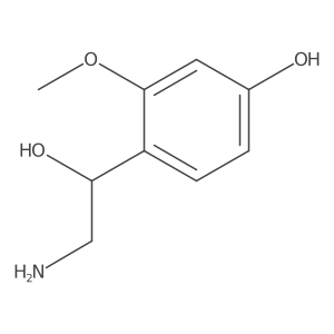 4-[(1R)-2-amino-1-hydroxyethyl]-3-methoxyphenol结构式