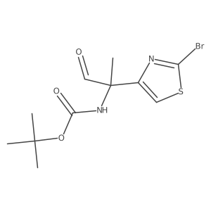 tert-butyl N-[2-(2-bromo-1,3-thiazol-4-yl)-1-oxopropan-2-yl]carbamate结构式