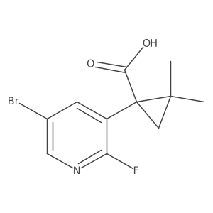 1-(5-Bromo-2-fluoropyridin-3-yl)-2,2-dimethylcyclopropane-1-carboxylic acid Structure