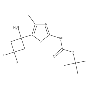 tert-butyl N-[5-(1-amino-3,3-difluorocyclobutyl)-4-methyl-1,3-thiazol-2-yl]carbamate结构式