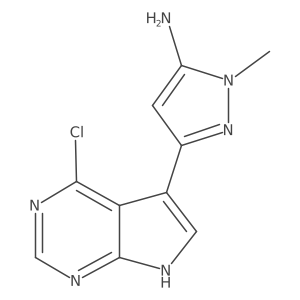 3-{4-chloro-7H-pyrrolo[2,3-d]pyrimidin-5-yl}-1-methyl-1H-pyrazol-5-amine结构式