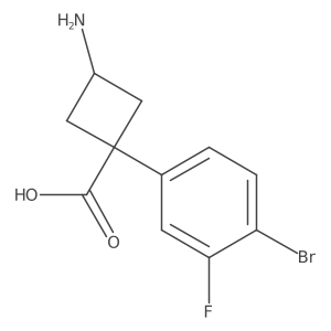 3-Amino-1-(4-bromo-3-fluorophenyl)cyclobutane-1-carboxylic acid结构式