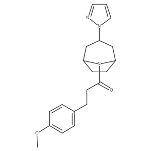3-(4-methoxyphenyl)-1-[3-(1H-pyrazol-1-yl)-8-azabicyclo[3.2.1]octan-8-yl]propan-1-one结构式