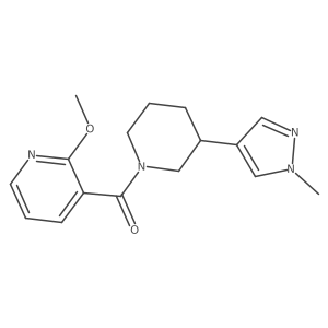 2-methoxy-3-[3-(1-methyl-1H-pyrazol-4-yl)piperidine-1-carbonyl]pyridine Structure