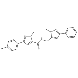 3-(4-fluorophenyl)-1-methyl-N-{[1-methyl-3-(pyridin-2-yl)-1H-pyrazol-5-yl]methyl}-1H-pyrazole-5-carboxamide Structure