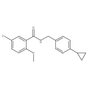 5-chloro-N-[(6-cyclopropylpyridin-3-yl)methyl]-2-methoxybenzamide结构式
