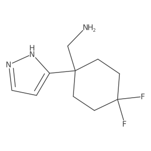 [4,4-difluoro-1-(1H-pyrazol-5-yl)cyclohexyl]methanamine结构式