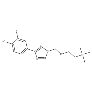 2-fluoro-4-(1-((2-(trimethylsilyl)ethoxy)methyl)-1H-1,2,4-triazol-3-yl)phenol结构式
