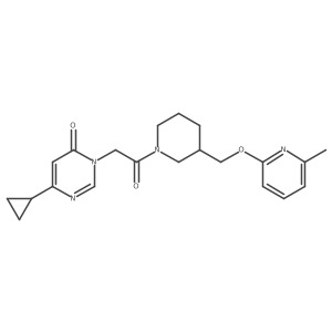 6-Cyclopropyl-3-[2-(3-{[(6-methylpyridin-2-yl)oxy]methyl}piperidin-1-yl)-2-oxoethyl]-3,4-dihydropyrimidin-4-one结构式