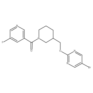 5-Bromo-2-{[1-(5-fluoropyridine-3-carbonyl)piperidin-3-yl]methoxy}pyrimidine Structure