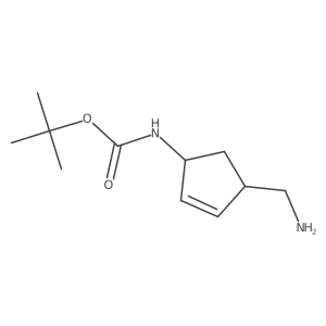 Tert-butyl N-[(1S,4R)-4-(aminomethyl)cyclopent-2-en-1-yl]carbamate Structure