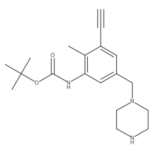 tert-butyl N-{3-ethynyl-2-methyl-5-[(piperazin-1-yl)methyl]phenyl}carbamate结构式