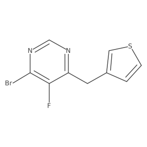 4-Bromo-5-fluoro-6-[(thiophen-3-yl)methyl]pyrimidine结构式