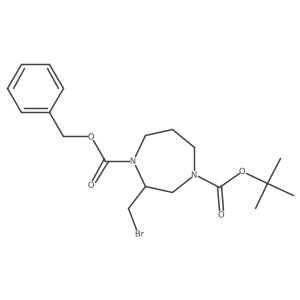 1-Benzyl 4-(tert-butyl) 2-(bromomethyl)-1,4-diazepane-1,4-dicarboxylate结构式