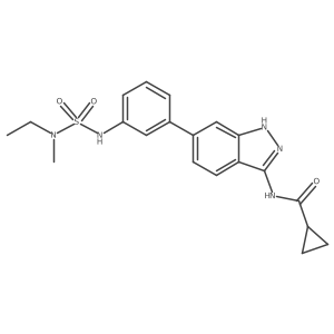 N-[6-(3-{[ethyl(methyl)sulfamoyl]amino}phenyl)-1H-indazol-3-yl]cyclopropanecarboxamide结构式