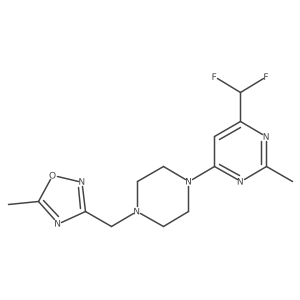 4-(Difluoromethyl)-2-methyl-6-{4-[(5-methyl-1,2,4-oxadiazol-3-yl)methyl]piperazin-1-yl}pyrimidine结构式