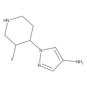 rac-1-[(3R,4R)-3-fluoropiperidin-4-yl]-1H-pyrazol-4-amine Structure