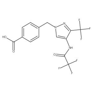 4-{[4-(2,2,2-trifluoroacetamido)-3-(trifluoromethyl)-1H-pyrazol-1-yl]methyl}benzoic acid结构式