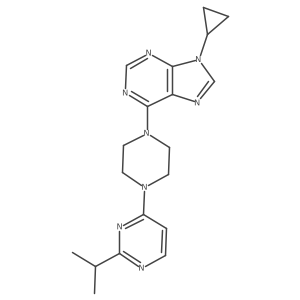 9-cyclopropyl-6-{4-[2-(propan-2-yl)pyrimidin-4-yl]piperazin-1-yl}-9H-purine Structure
