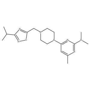 N,N,4-trimethyl-6-(4-{[3-(propan-2-yl)-1,2,4-oxadiazol-5-yl]methyl}piperazin-1-yl)pyrimidin-2-amine Structure