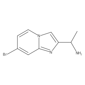 (1R)-1-{7-bromoimidazo[1,2-a]pyridin-2-yl}ethan-1-amine结构式